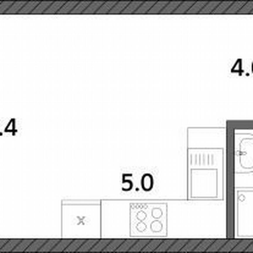 Квартира-студия, 25,4 м², 12/19 эт.