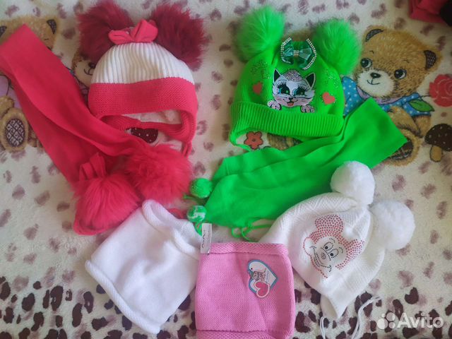 Комплект шапка, шарфы, хомуты