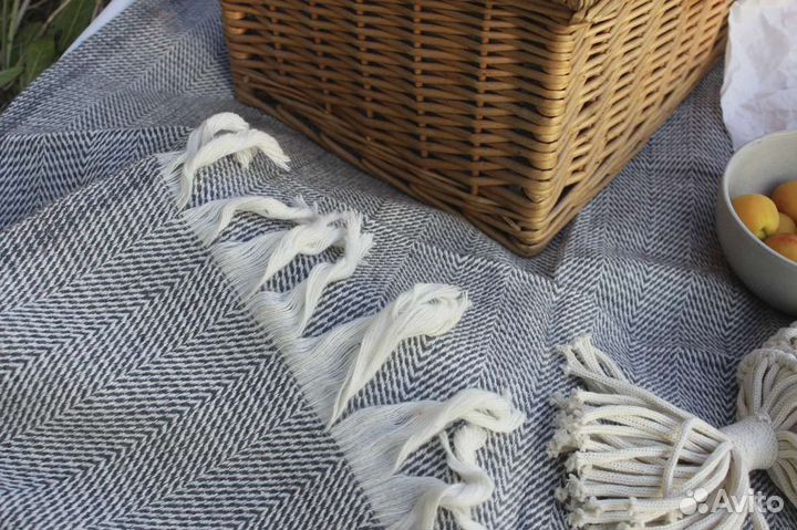 Плед хлопковый в ёлочку