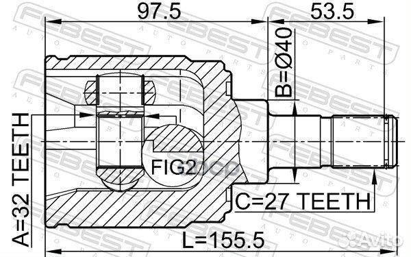 ШРУС внутренний правый 32x40x27(58.5) (honda AC