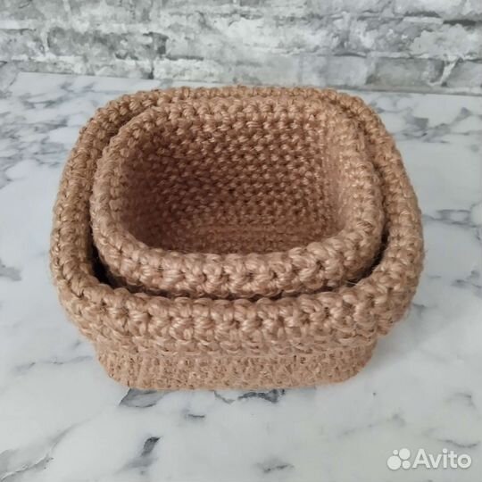 Корзинка из джута для хранения и декора