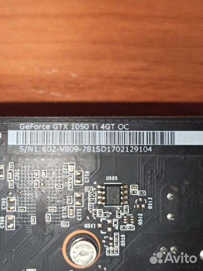 Видеокарта msi 1050ti 4GT OC