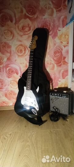 Электро гитара fender squier с комбиком