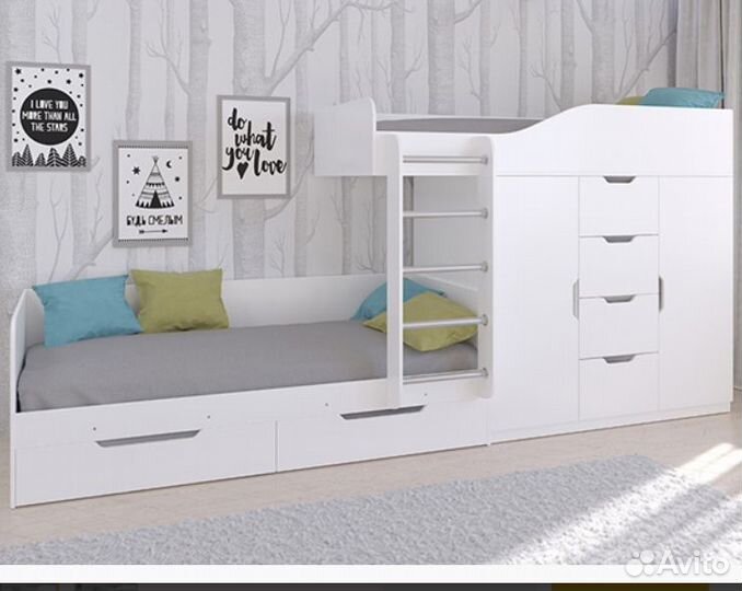 Детская кровать Белый/Шамони