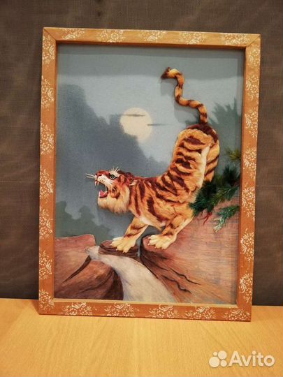 Объёмная картина, пано, аппликация Тигр