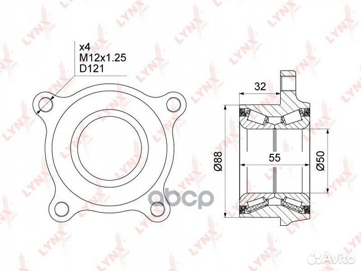 Комплект подшипника ступицы колеса перед прав