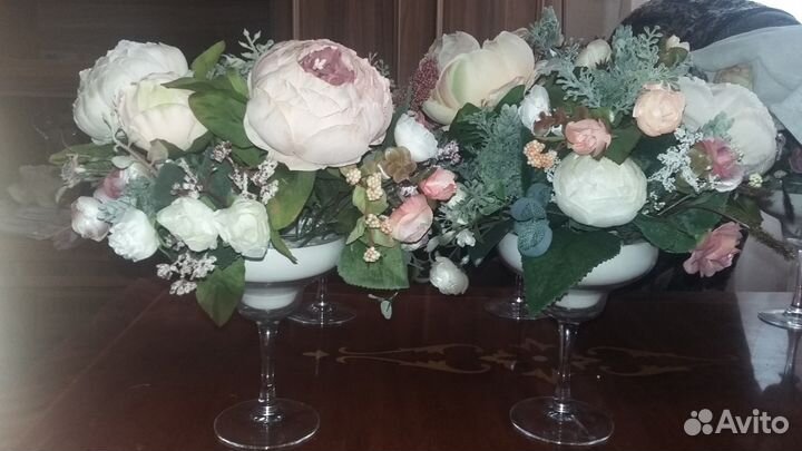 Дизайнерские букеты в вазах