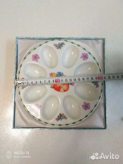 Блюдо для пасхальных яиц. Дерево. Керамика. 2шт