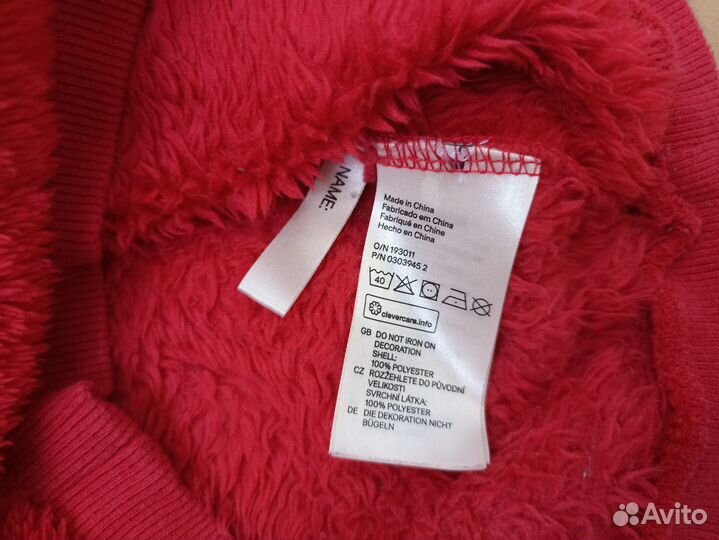 Пушистый свитшот H&M на девочку р. 98