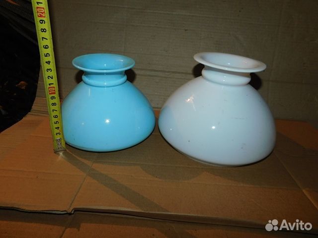 2 стеклянных плафона к старинным керосиновым ламп