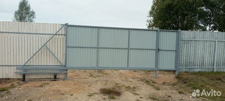 Откатные ворота под ключ с доставкой и установкой