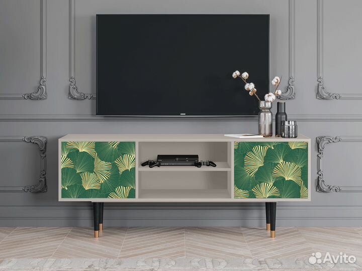 Тв-тумба T2 - Сатин - Gold Ginkgo