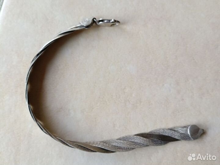 Браслет косичка из серебра 925