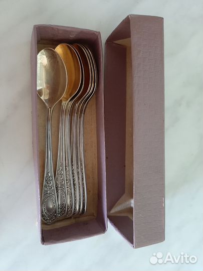 Набор чайных ложек СССР мельхиор в коробке