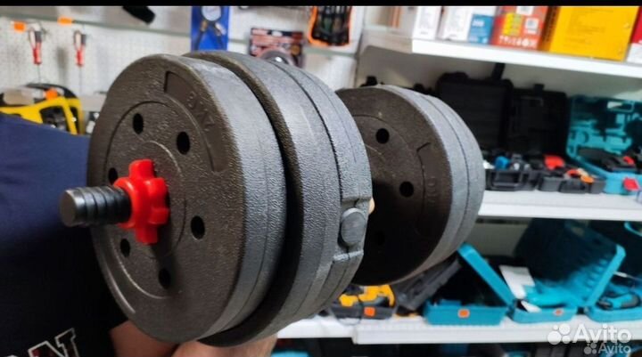 Штанга + гантели