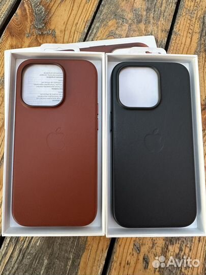 Кожаный Leather Case iPhone 13/14 Pro оригинал