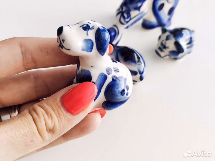Гжель статуэтки фигурки животные из гжели