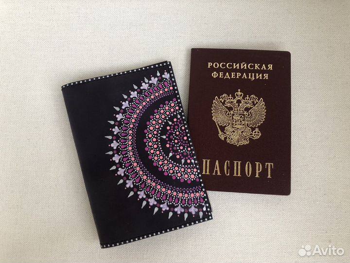 Обложка на паспорт кожа подарок ручная работа