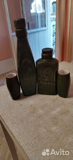 Кувшин, бутыль и 2 стакана Орёл набор