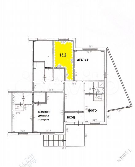 Помещение свободного назначения, 13 м²