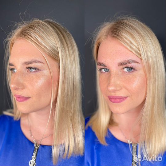 Коррекция бровей, окрашивание