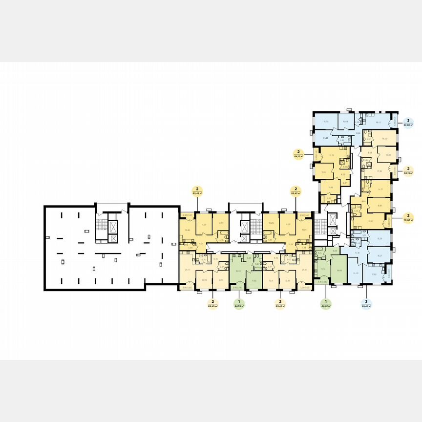 1-к. квартира, 44 м², 18/19 эт.