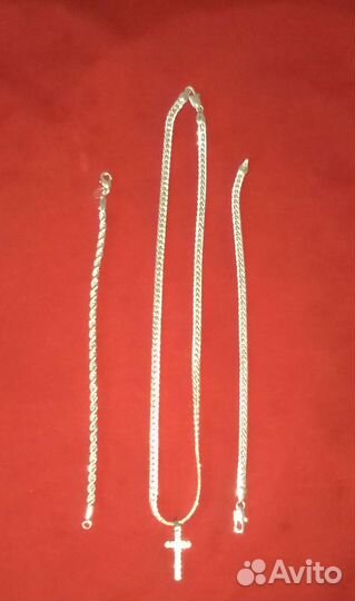 Серебряная цепь и браслет