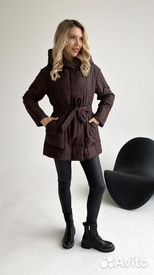 Пальто демисезонное женское с поясом