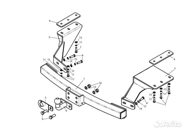 Фаркоп на Mitsubishi Outlander XL, с 2007 г. в
