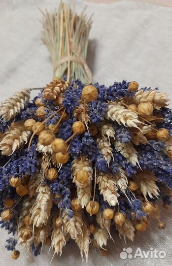 Букеты лаванда+ лен+ пшеница