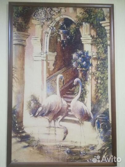 Картина Фламинго, гобелен 74х100