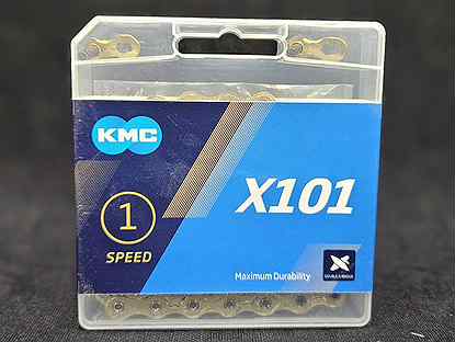 Цепь KMC X101 Gold, 1 ск., 112 зв., 1/2"x1/8", с з