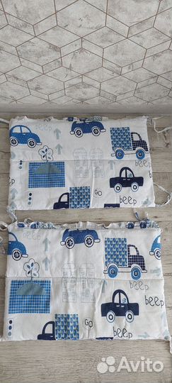 Бортики в детскую кроватку +наматрасник непромок