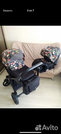 Детская коляска 2 в 1 Adamex Paolo Flowers