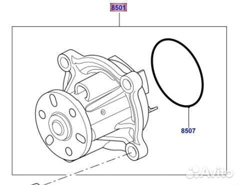 Водяной насос Range Rover 4.4TD LR022688
