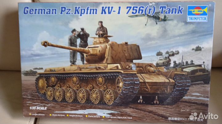 Сборная модель танка 1:35 KV-756(r) Trumpeter