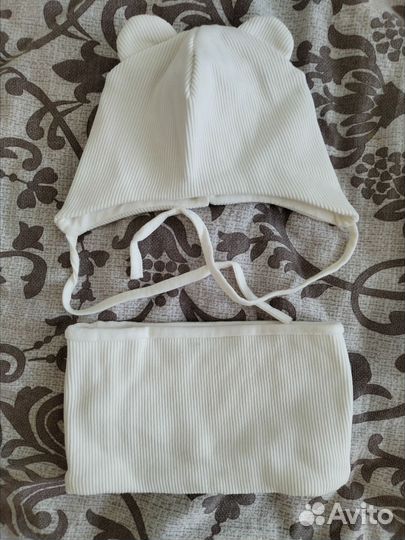 Шапочка и снуд для новорожденного