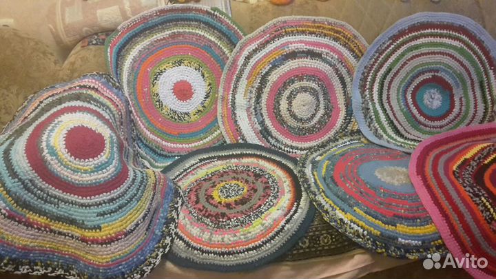 Коврик вязаный, хлопок