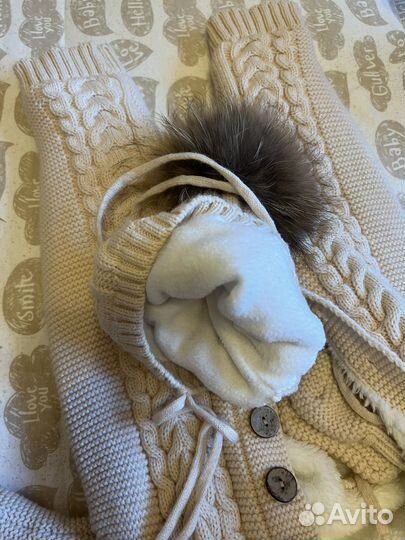 Комбинезон вязаный для новорожденных