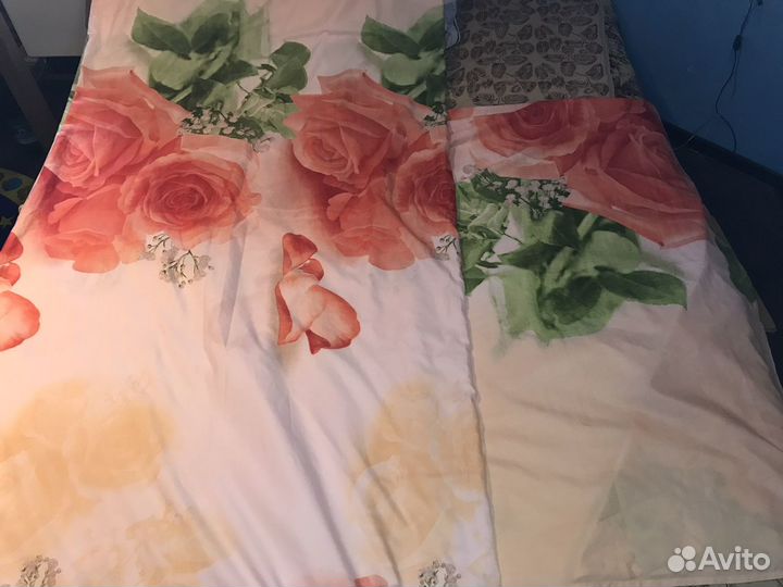 Простыня и пододеяльник цветы