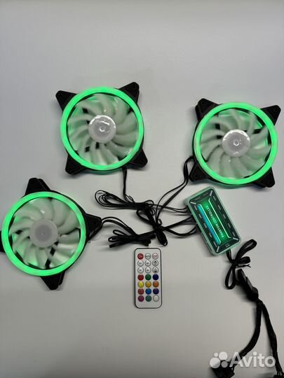Вентилятор с argb подсветкой для пк, 3шт + контрол