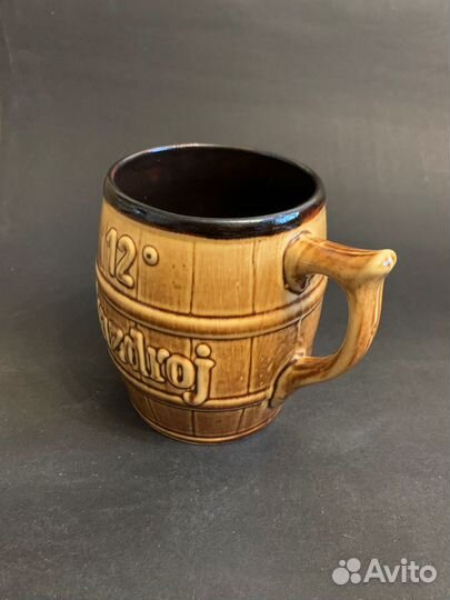 Пивная керамическая кружка Prazdroj антикварная