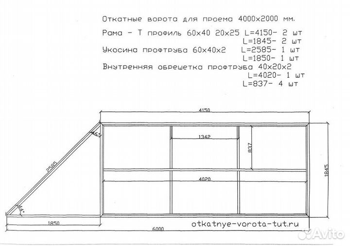 Комплект для откатных ворот