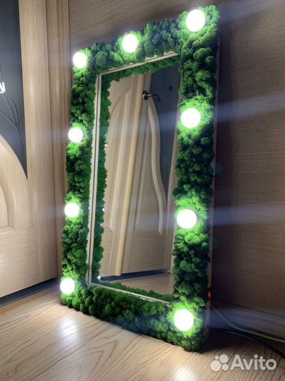 Зеркало с подсветкой и стабилизированным мхом
