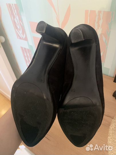 Туфли черные кожаные