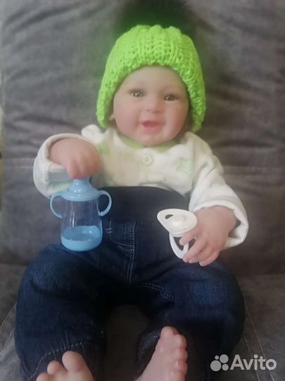 Кукла реборн мальчик 55 см с набором одежды