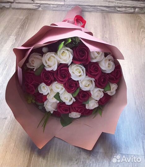 Букет из мыльных роз
