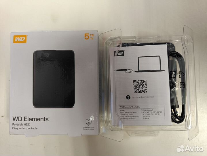 Внешний HDD WD Elements Portable 5Т