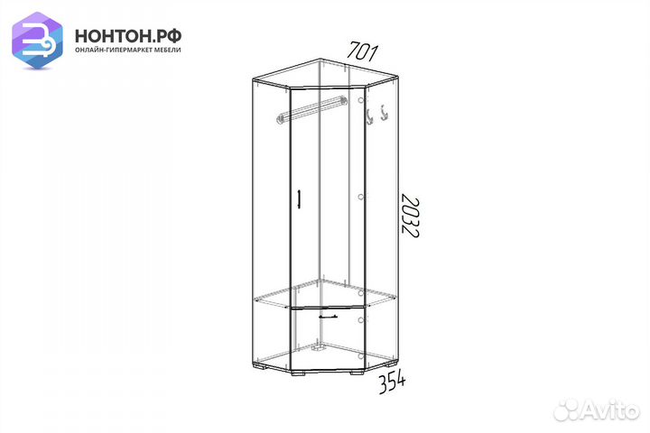 Шкаф угловой Ника 701 лоредо / венге