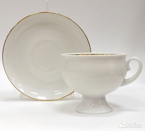 Чашка с блюдцем Ифз Классическая Золотой кантик